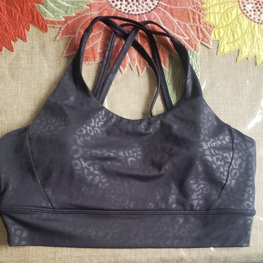 Buffbunny Women's Black Leopard Print Sports Bra Size XXXL New